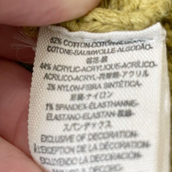 Free People Parfait Pullover Sweater Large Diamond Pattern Dolman Sleeve Gold - Picture 10 of 10